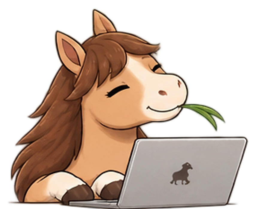 Calypso at a laptop